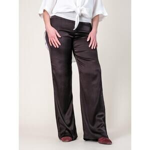 Reconnect Satin Wide Leg Maternity Pants - Black - MM